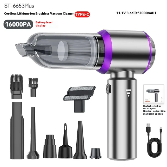 TurboVac™ Cordless 3-in-1 Car Vacuum Cleaner (16,000Pa)